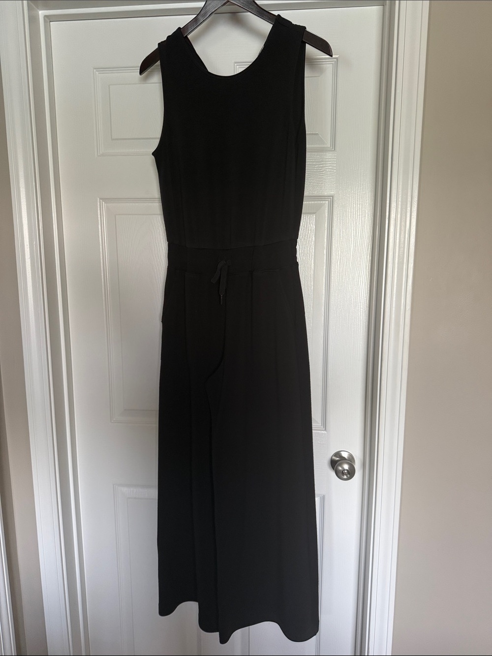 SPANX Black Sleeveless Jumpsuit with Drawstring Waist